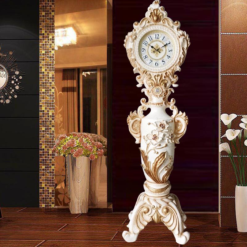 Floor clock Living room European-style Villa Pendulum clock Large-seat bell mute clock American Grand stand clock on floor clock