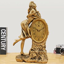 European-style table clock living room modern minimalist table clock mute personality home bedroom art clock decoration creative clock
