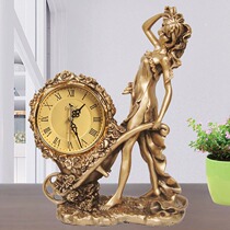 Living room table clock European style table decoration household personality clock fashion simple sitting clock retro clock silent table clock large