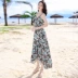 Mùa hè của phụ nữ hai dây giữa chiều dài váy voan váy nhỏ đi biển váy nữ Hải Nam Tam Á kỳ nghỉ bên bờ biển - Váy dài
