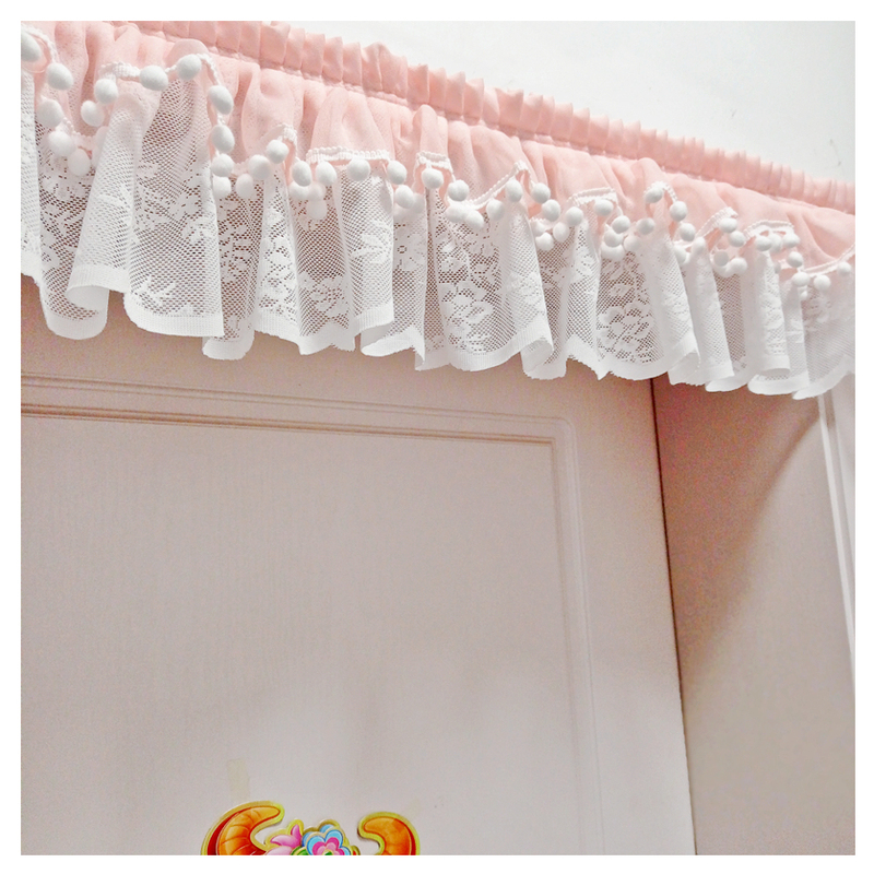 Princess-Style Double-Layer Sheer Curtain Head Short Valance with Self-Adhesive Magic Tape, Dust-Proof Small Window Cabinet Bay Window Door Curtain Head Valance Decoration Princess-Style Double-Layer Sheer Curtain Head Short Valance with Self-Adhesive Magic Tape, Dust-Proof Small Window Cabinet Bay Window Door Curtain Head Valance Decoration
