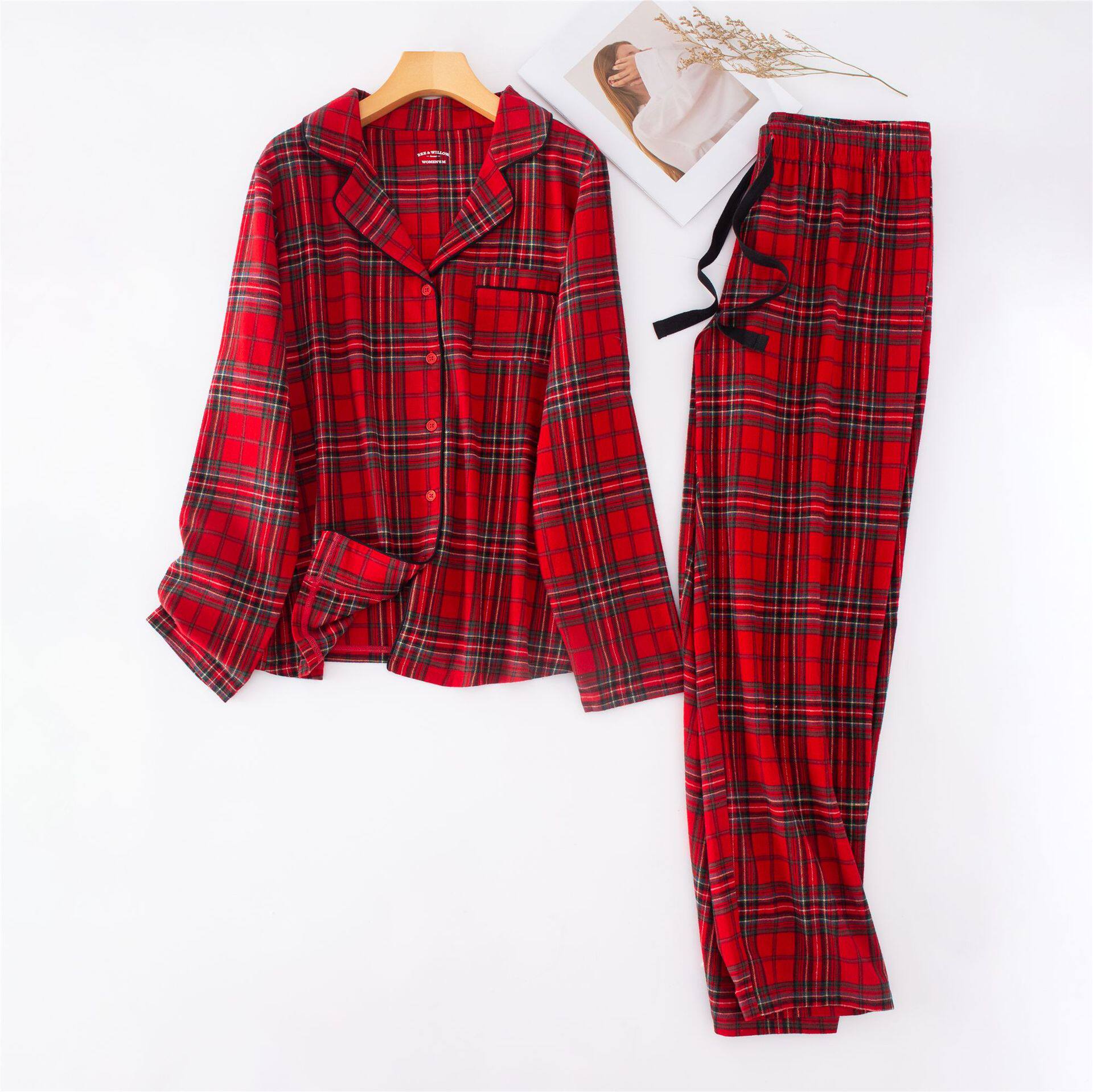 Autumn and winter velvet brushed couple pajamas set