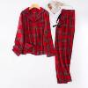 Autumn and winter velvet brushed couple pajamas set