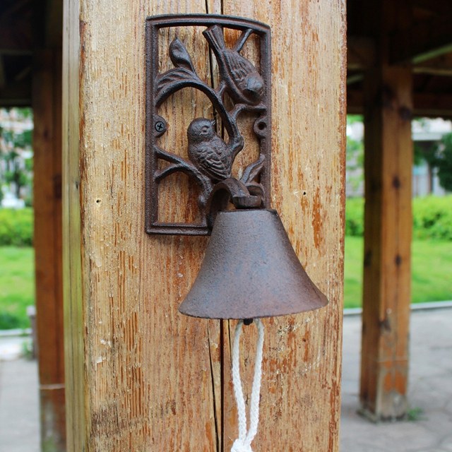 European American style rural industrial style cast iron crafts iron doorbell hand bell bell courtyard gardening wall decoration