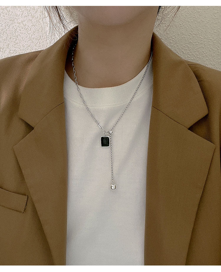 钛钢不掉色项链女轻奢小众设计感嘻哈卫衣秋冬毛衣链长2021年新款详情4