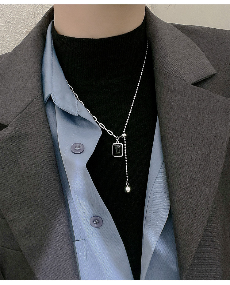 钛钢不掉色项链女轻奢小众设计感嘻哈卫衣秋冬毛衣链长2021年新款详情2