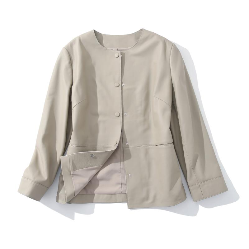 (Anti-mùa) thanh lịch thời trang lớn Nappa H-màu đặc biệt mềm nhỏ áo khoác da cừu nữ áo khoác ngắn