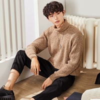 Tang Lion 2017 thu đông mới áo len cổ cao nam hoa sợi lỏng phiên bản Hàn Quốc của xu hướng áo len cá tính áo len áo len nam