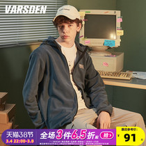 Varsden Walsdan 2022 New Spring and Autumn Fleece Jacket Mens Short Loose Stand Collar Trend Cotton Jacket