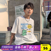 Radiohead white cotton round neck T-shirt mens loose tide brand short sleeves fashion new handsome cool boy niche