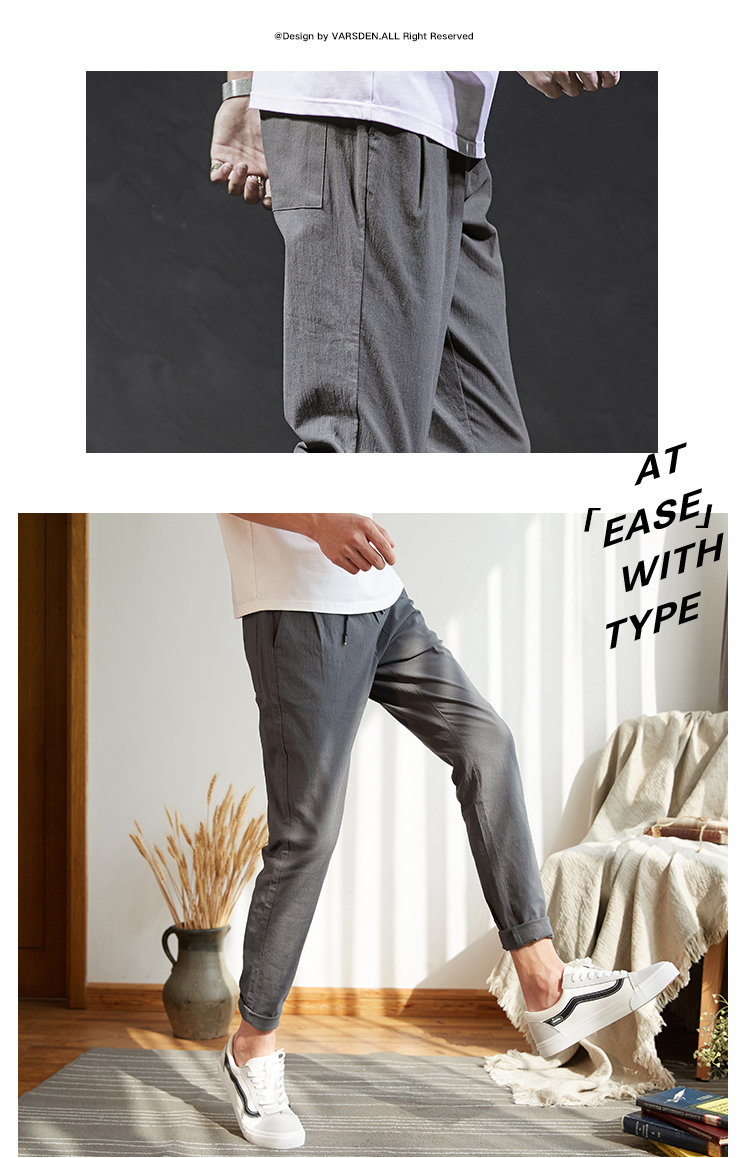 Quần âu Varsden / Walsdan nam phiên bản Hàn Quốc của quần thể thao màu rắn quần nam trẻ trung mới - Crop Jeans quần kaki nam