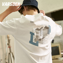 Varsden Wala short sleeve T-shirt mens trend white loose harbor wind ins wild summer top