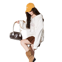 Tangshi 2024 early autumn new hooded sweatshirt womens design embroidered sweatshirt loose casual hoodie oversize