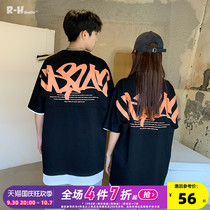Radiohead couple short-sleeved T-shirt tide brand loose niche design sense summer thin breathable round neck half-sleeve T