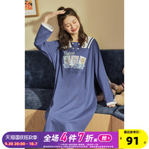 Tom and Jerry co-branded] Tang Shi 2022 new cotton long-sleeved nightdress women can wear womens loungewear in spring and autumn