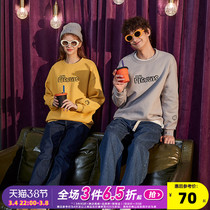 Tang Lion 2020 autumn new couple outfit couple sweatshirt men and women round neck loose teen letter trend insW