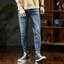 Tang sư tử mùa thu và mùa đông mới quần jeans nam chân quần Slim co nam denim quần dài Phiên bản Hàn Quốc của thủy triều Cao bồi