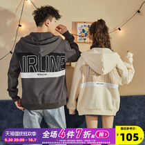 Tang Shi Spring 2021 new couple coat hooded knit loose couple print trend sweatshirt jacket
