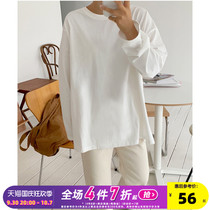 Yoe underlay long-sleeved T-shirt womens white versatile cotton foreign air autumn new rose red show white top ins