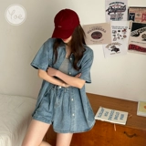 Комплект для отдыха, джинсовые шорты, футболка, весенняя рубашка, брендовая куртка, подходит для подростков, короткий рукав