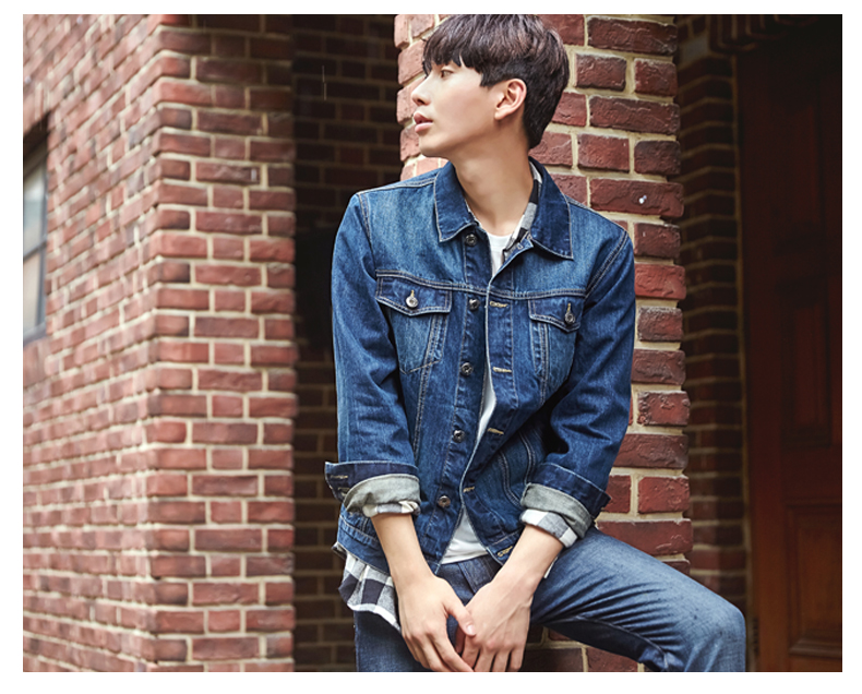 Tang lion mùa xuân và mùa thu những người yêu thích mặc denim jacket triều Hàn Quốc phiên bản của thiếu niên retro denim quần áo nam giới và phụ nữ slim denim jacket