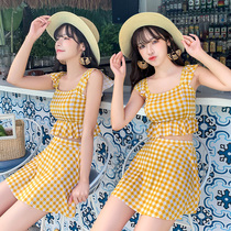 Swimsuit Womens Summer Soak Hot Springs Skirt Belly Up Slim split Two sets of Korean version Ins Wind swimsuit Factory