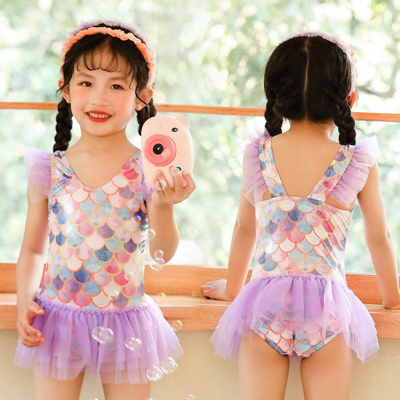 Swimsuit female summer cute princess skirt fashion Western style 2-4 years old baby children girls swimming vacation swimwear