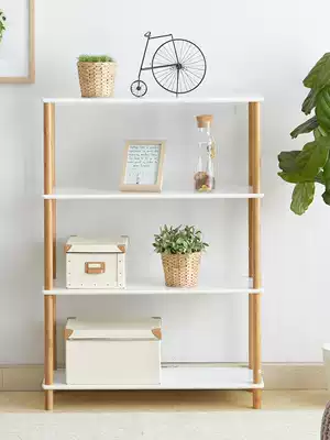 RuiChang simple shelf solid wood bookshelf living room simple Children multi-level floor storage kitchen shelf
