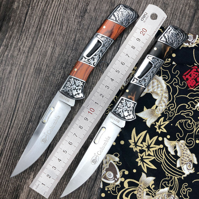 Classic Outdoor Cutter Portable Folding Water Fruit Knife Retro High Hardness Carry-on Knife Open Blade Stainless Steel Blade