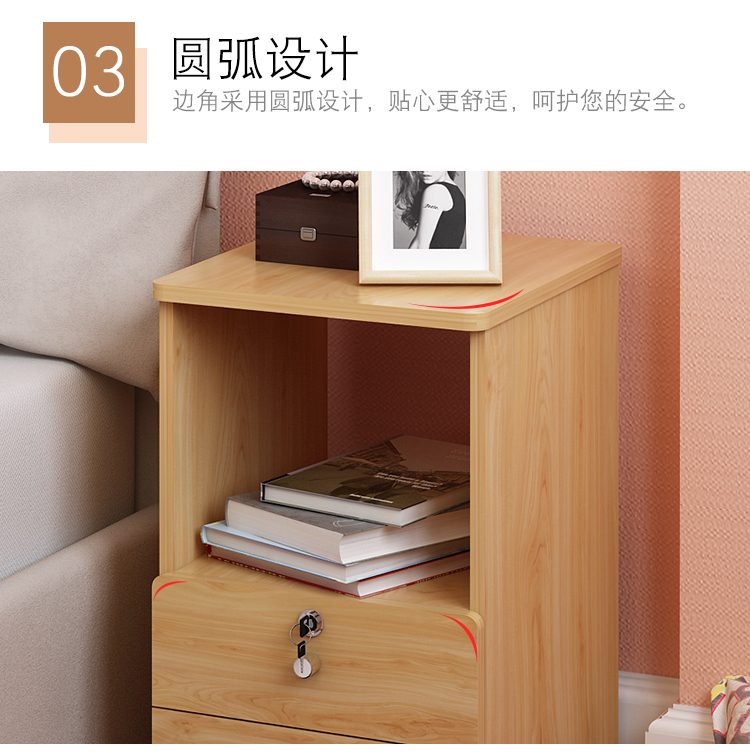 Mini giường tủ 20/24/30 cạnh tròn tủ lưu trữ ngăn kéo lưu trữ phòng ngủ siêu hẹp với Đặc biệt khóa - Buồng tu quan ao dep