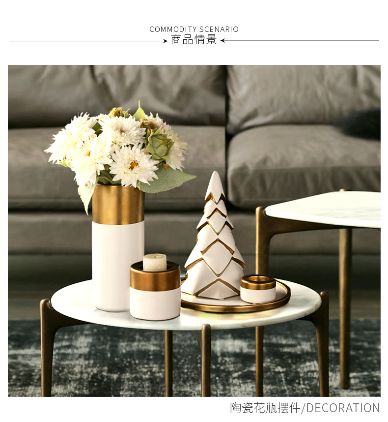 I and contracted ceramic flower implement candlestick furnishing articles suit creative household decorations show soft outfit decoration accessories