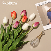 High simulation tulip flower fake flower silk flower home living room table bouquet flower decoration