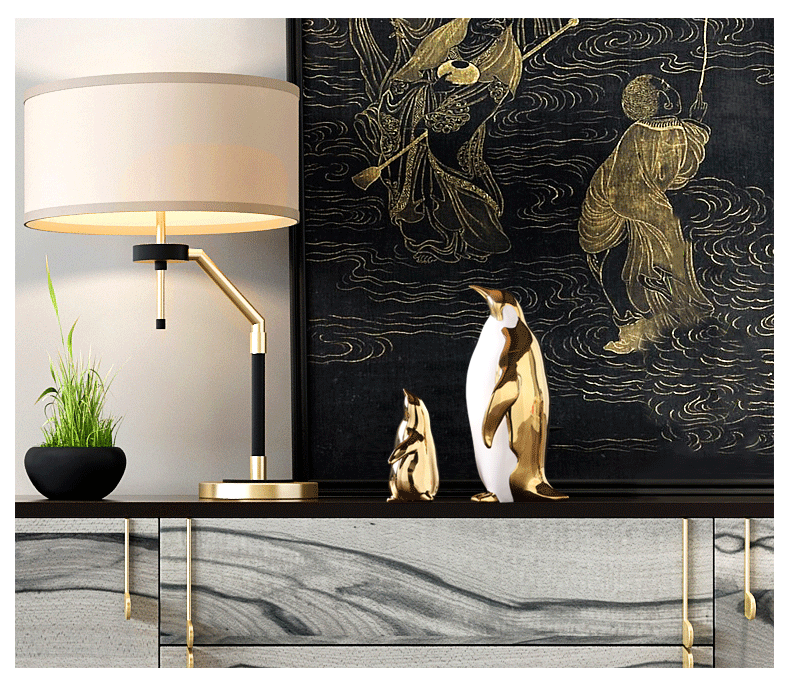 Boreal Europe style gold furnishing articles household ceramics penguins living room TV ark, wine cabinet office decoration