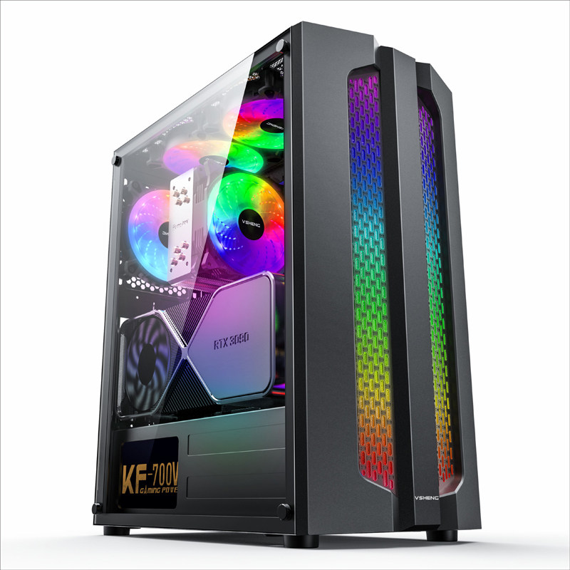 High-end game top 240 water cooled RGB lamp effect support X79 X99EATX Two-way CPU Motherboard Computer Case