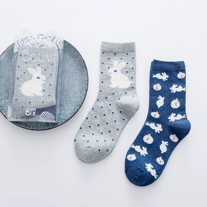 5IX mùa xuân và mùa thu vớ ladies cotton khử mùi ấm trong vớ phim hoạt hình vớ sáng tạo ab socks 2 đôi hộp quà tặng vớ tất chân