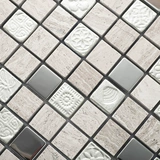 KASARO Серый белый деревянный зерно Каменное мраморная мозаичная плитка плитка напольная плитка и крыльца