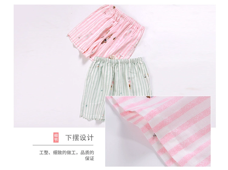 Mùa hè thường mặc đồ ngủ của phụ nữ quần short mùa hè mỏng cotton đôi gạc nhà quần lỏng kích thước lớn quần nhà