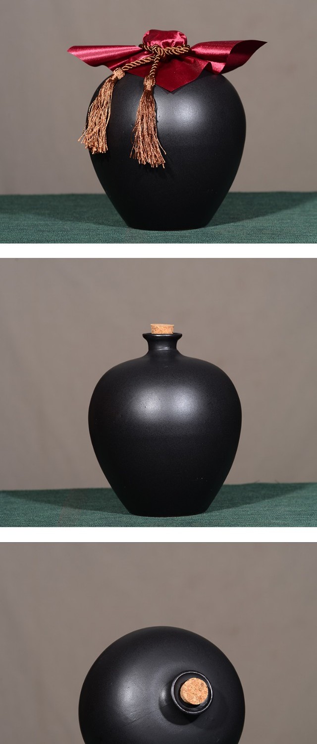 Rượu mới gốm sứ chai 3 kg mờ đen rượu vang rượu vang gốm jar rượu rượu ly vang