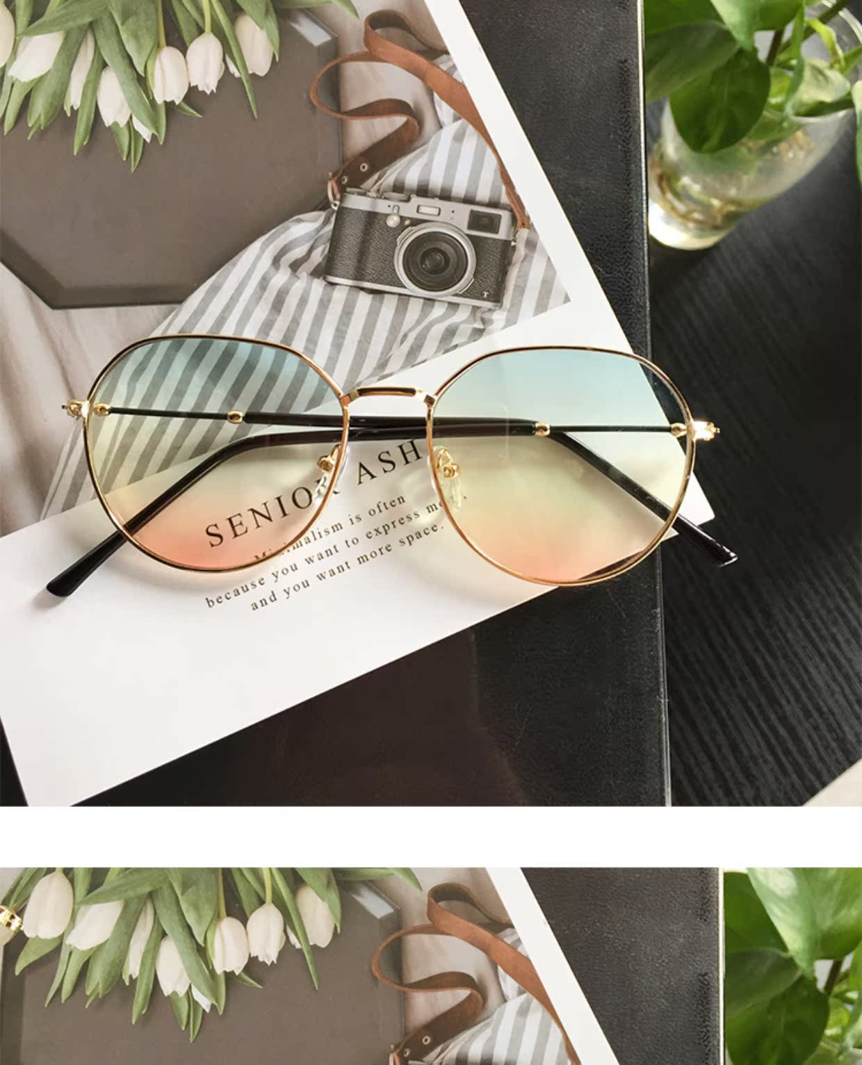 Kính râm tròn màu đỏ khung kính đại dương nữ mùa hè Phiên bản Hàn Quốc cá tính retro kính râm đơn giản thời trang kính nam kính dolce & gabbana