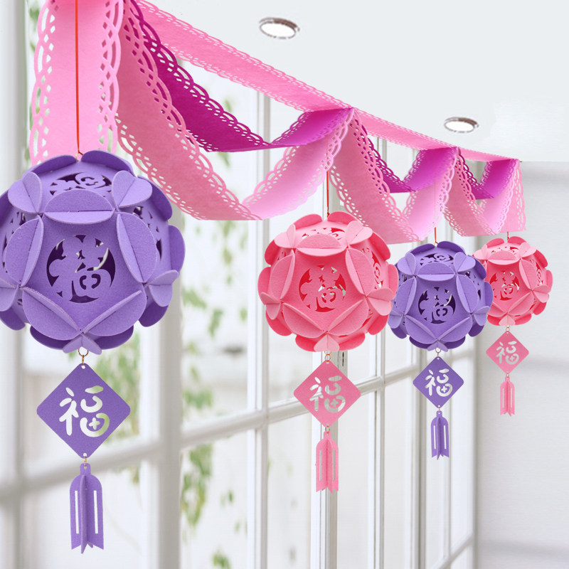 Opening Anniversary Festive Decorations Wave Laflower Color Ribbon Hanging Accessories Flower Ball Jewelry Store Active Indoor Gas Atmosphere Arrangement