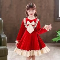 Girls' Dress Autumn Winter Christmas Dress Winter Children's Lolita Dress Foreign Style Girl Princess Dress Autumn