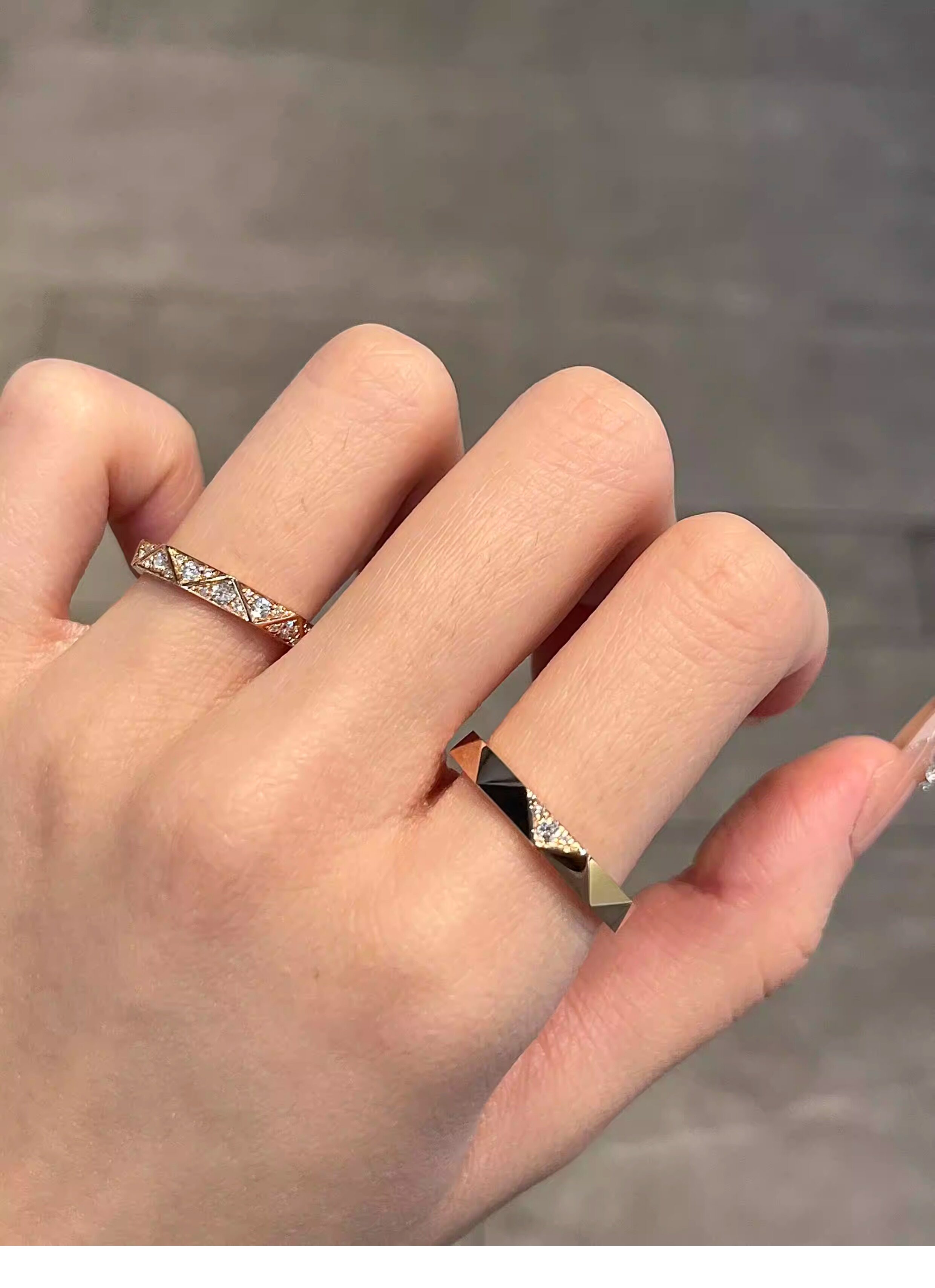 Кольцо 情侣戒指一对闭口结婚纯银18k玫瑰金订婚定制男女轻奢高级感对戒 Other home