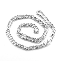 S925 silver chain sterling silver platinum plated 2 3mm twist chain necklace mens and womens collarbone chain hip hop