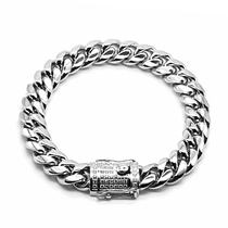 cuban bracelet Cuban bracelet European and American trend titanium steel gold-plated with zircon chain male kanye hiphop