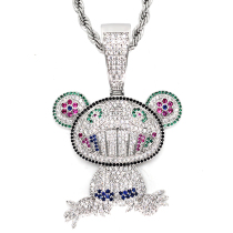 ins hip hop necklace cartoon pendant frog sloth Diamond cute Japanese sweater chain hiphop
