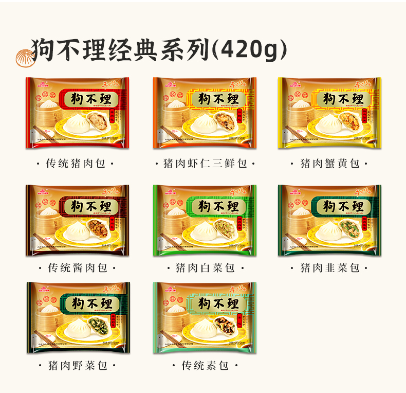 中华老字号：420gx4袋 狗不理 手工包子 24个 94.6元包邮，赠500gx2袋 值值值-买手聚集的地方