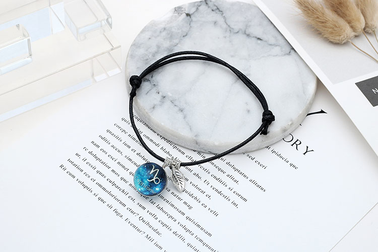 Nhật Bản và Hàn Quốc dạ quang 12 chòm sao vũ trụ thời gian đá quý bảo vệ cặp đôi nữ quà tặng quả cầu pha lê vòng gỗ trầm hương
