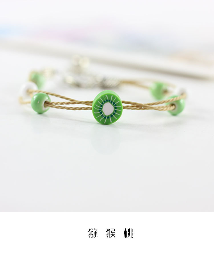 "Mùa đầy màu sắc" Vòng tay dễ thương Nữ hoạt hình Cặp đôi em gái Vòng tay Sinh viên Trang sức ngọt ngào đơn giản vòng gỗ trầm hương
