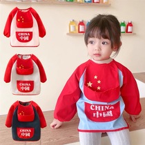 Childrens waterproof anti-dirty anti-dressing boys boys and girls painting clothes baby eating bibs baby gown