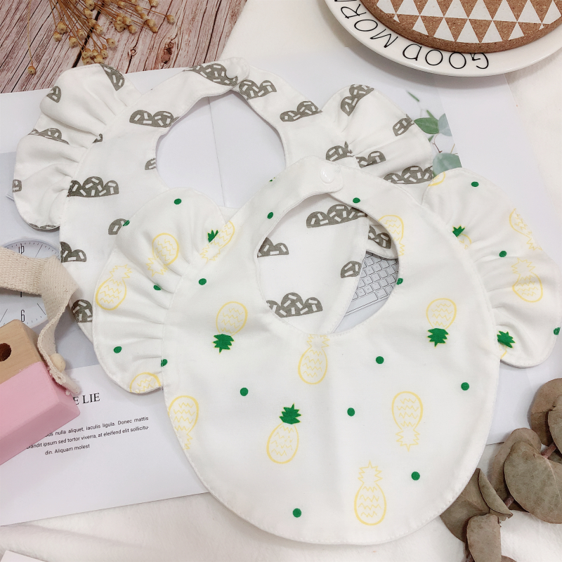 ins new ruffle thin baby saliva towel baby bib pocket pure cotton baby bib waterproof and anti-spit milk